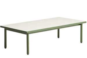 Kave Home Bílo-zelený zahradní stolek Maurina 122 x 61 cm