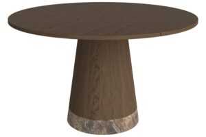 Bolia Tmavý dubový jídelní stůl Piro 125 cm s hnědou mramorovou podnoží