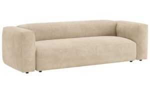 Micadoni Světle béžová sametová rozkládací pohovka Martina 264 cm