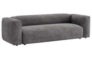 Micadoni Šedá sametová rozkládací pohovka Martina 264 cm