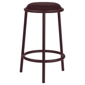 noo.ma Vínově červená čalouněná barová židle Hogo 68 cm