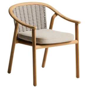 Kave Home Dřevěná zahradní židle Elunda s výpletem