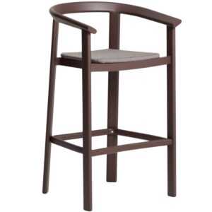 Kave Home Hnědá zahradní barová židle s výpletem Erice 75 cm