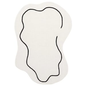 Fargotex Bílo-černý vlněný koberec Loop 160 x 230 cm