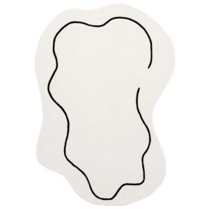 Fargotex Bílo-černý vlněný koberec Loop 200 x 300 cm