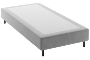 Micadoni Světle šedá sametová jednolůžková postel Whale 90 x 200 cm