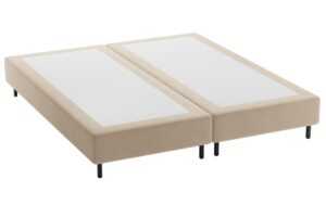 Micadoni Béžová sametová dvoulůžková postel Whale 140 x 200 cm