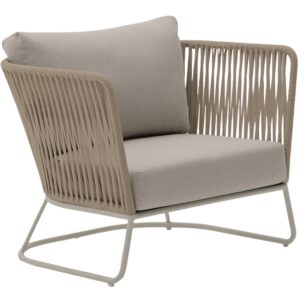 Kave Home Béžové kovové zahradní křeslo Saconca