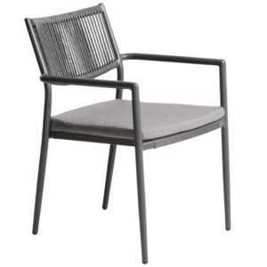 Kave Home Šedá kovová zahradní židle Argasi