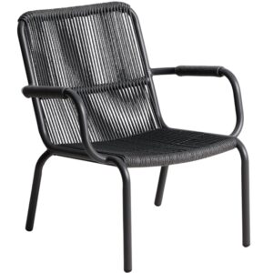 Kave Home Šedé kovové zahradní křeslo Salis s výpletem