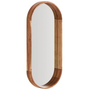 Kave Home Dřevěné závěsné zrcadlo Berale 76 x 33 cm