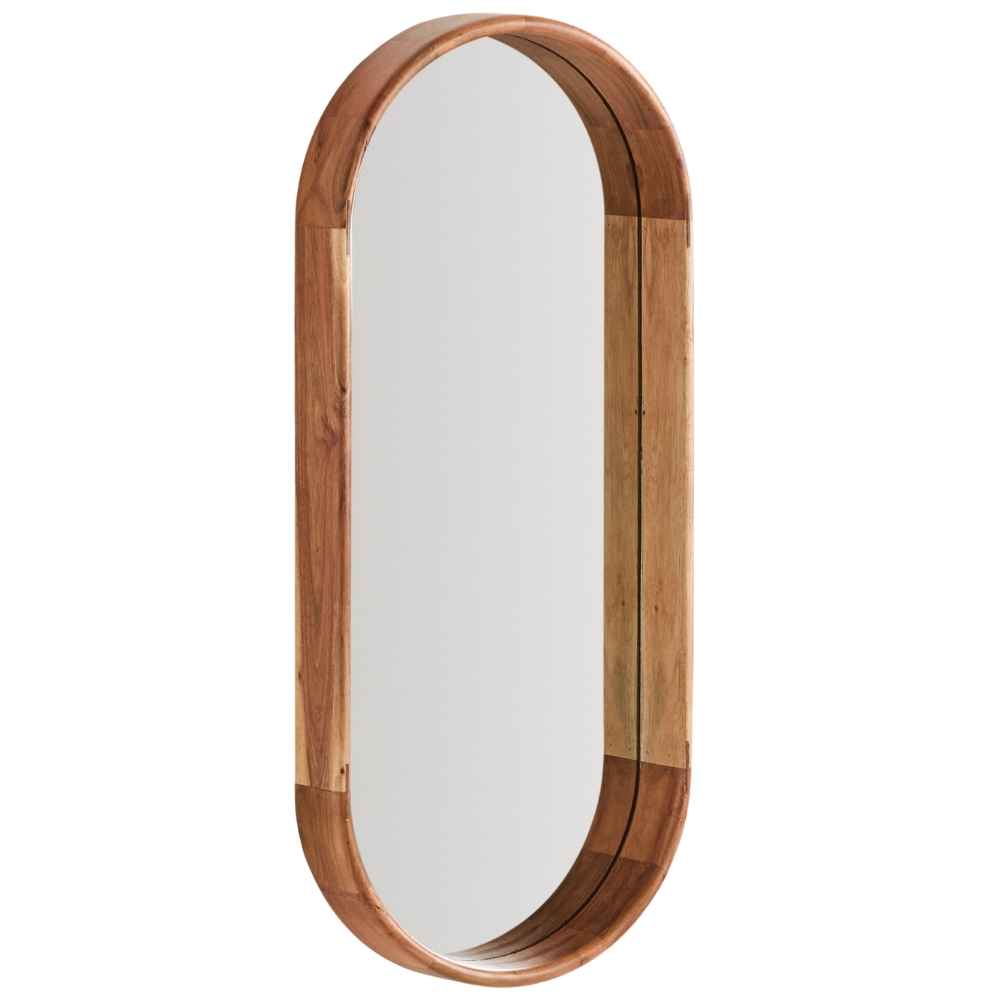 Kave Home Dřevěné závěsné zrcadlo Berale 76 x 33 cm