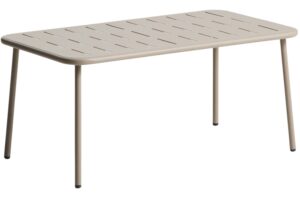 Kave Home Béžový kovový zahradní stolek Zivia 90 x 50 cm