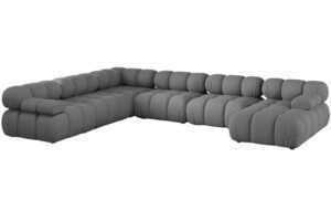 Micadoni Šedá rohová pohovka Bellis II. 376 cm