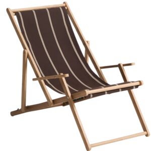 Kave Home Hnědo-béžové zahradní skládací lehátko Vilara