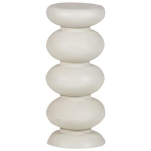 WOOOD Krémový kovový odkládací stolek Brilo ⌀ 29 cm