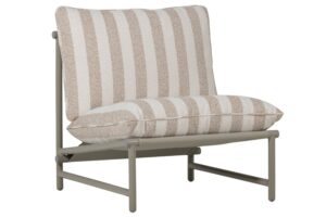 WOOOD Béžové hliníkové zahradní křeslo Elvo s pruhovanými polštáři