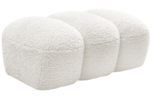 Bobochic Paris Bílá bouclé podnožka Hippolyte 105 x 68 cm