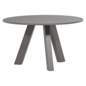 WOOOD Šedý dubový kulatý jídelní stůl Rhonda ø 129 cm