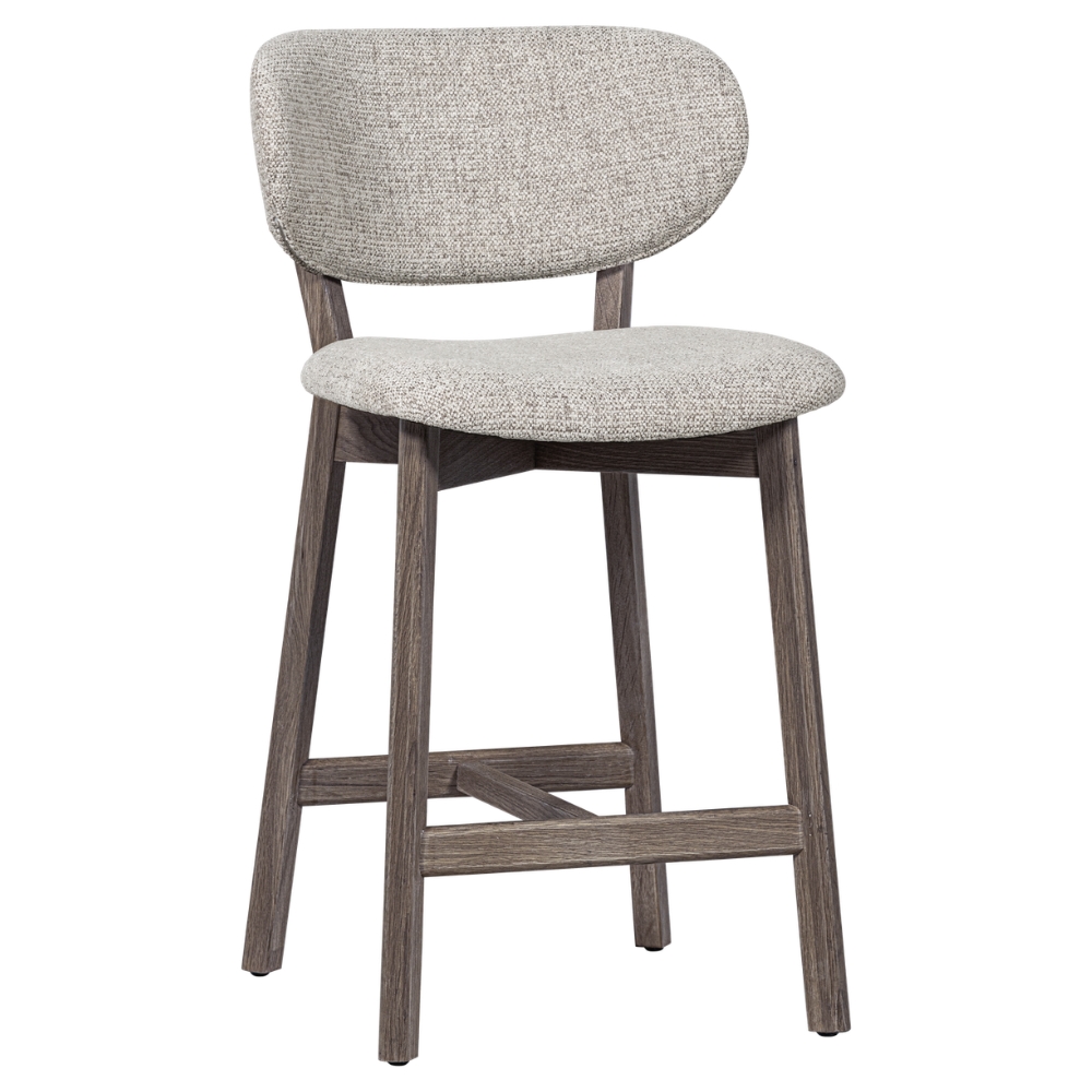 WOOOD Béžová barová židle Udar 65 cm s tmavou dubovou podnoží