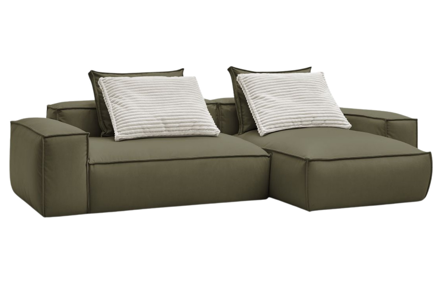 Bobochic Paris Zelená koženková rohová pohovka Boheme 302 cm