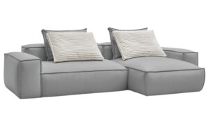 Bobochic Paris Světle šedá koženková rohová pohovka Boheme 302 cm