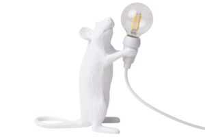 Seletti Bílá stolní lampa Mouse Standing