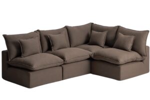 Kave Home Hnědá rohová pohovka Anarela 287 cm s odnímatelným potahem