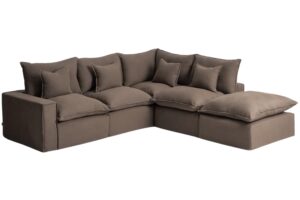 Kave Home Hnědá rohová pohovka Anarela 307 cm s odnímatelným potahem